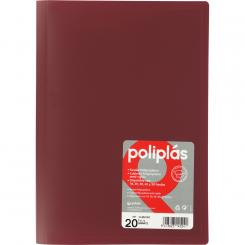 Grafoplas carpeta con fundas Poliplas 20 Fundas Folio Granate
