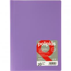 Grafoplas carpeta con fundas Poliplas 20 Fundas  Folio Lavanda
