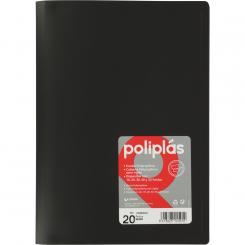 Grafoplas carpeta con fundas Poliplas 20 Fundas Folio negro