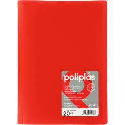Grafoplas carpeta con fundas Poliplas 20 Fundas  Folio Rojo