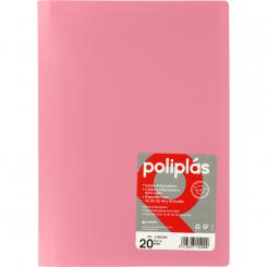 Grafoplas carpeta con fundas Poliplas 20 Fundas  Folio Rosa