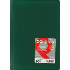 Grafoplas carpeta con fundas Poliplas 20 Fundas Folio verde