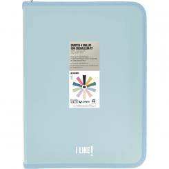 GRAFOPLÁS Carpeta de anillas con cremallera PP 4D25 A4+ Like3 Azul Claro