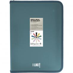 GRAFOPLÁS Carpeta de anillas con cremallera PP 4D25 A4+ Like3 Azul Oscuro