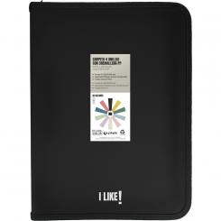 GRAFOPLÁS Carpeta de anillas con cremallera PP 4D25 A4+ Like3 Negro