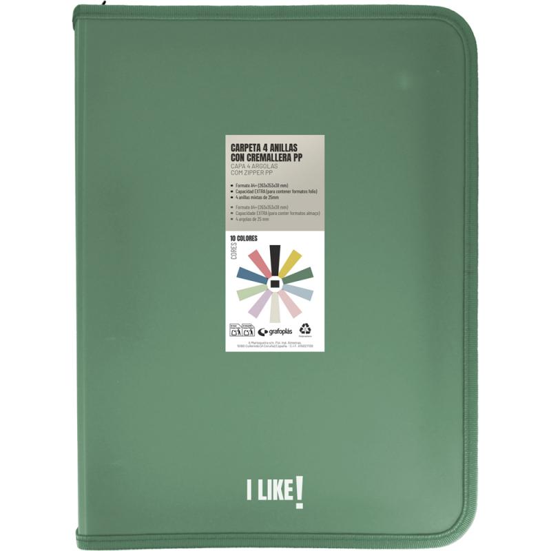 grafoplas-carpeta-de-anillas-con-cremallera-pp-4d25-a4-like3-verde-oscuro