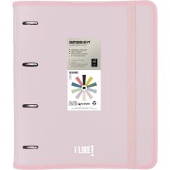 GRAFOPLÁS Carpeta de anillas con recambio CARPEBOOK PP A4  Like3 Rosa Soft