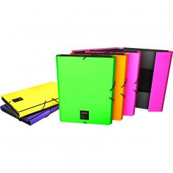 GRAFOPLÁS Carpeta de gomas con 3 Solapas For. Unequal Fluor Fucsia