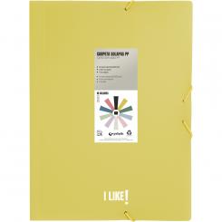 GRAFOPLÁS Carpeta de gomas y 3 Solapas Fº PP  Like3 Amarillo