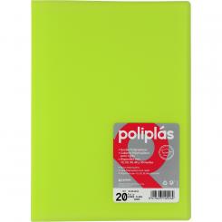 Grafoplas carpeta Poliplas 20 Fundas Folio translúcida verde claro