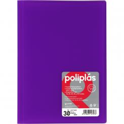 Grafoplas carpeta Poliplas 30 Fundas Folio translúcida violeta