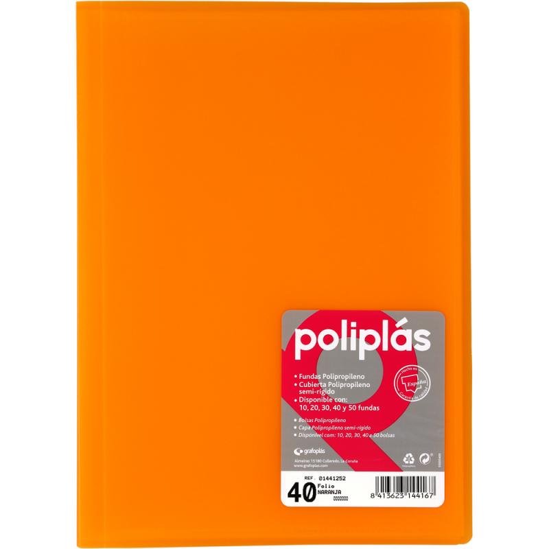 grafoplas-carpeta-poliplas-40-fundas-folio-translnaranja