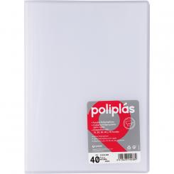 Grafoplas carpeta Poliplas 40 Fundas Folio translúcida Natural