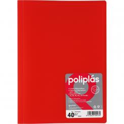 Grafoplas carpeta Poliplas 40 Fundas Folio translúcida rojo