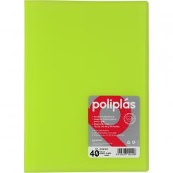 Grafoplas carpeta Poliplas 40 Fundas Folio translúcida verde claro