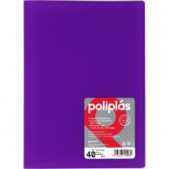 Grafoplas carpeta Poliplas 40 Fundas Folio translúcida violeta