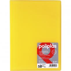 Grafoplas carpeta Poliplas 50 Fundas Folio translúcida amarillo
