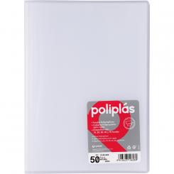 Grafoplas carpeta Poliplas 50 Fundas Folio Translúcida Natural