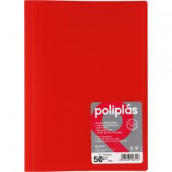 Grafoplas carpeta Poliplas 50 Fundas Folio Transl.rojo