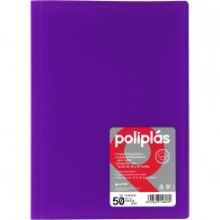 Grafoplas carpeta Poliplas 50 Fundas Folio translúcida violeta