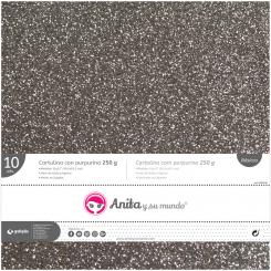 Grafoplas ANITA Y SU MUNDO Cartulina 280G Purpurina Plata 12X12