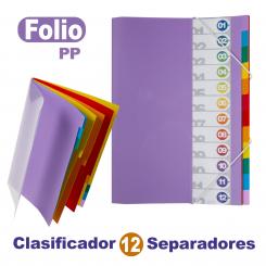Grafoplas Clasificador 12 Pos.PP Multicolor Translúcido