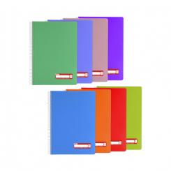 Grafoplás  Libreta Cuaderno espiral A4 PP 80H 90G Blanco plástica Verde claro