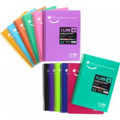 Grafoplas Libreta Cuaderno espiral A4 PP 80H 90G Rayada 7mm Like2 Surtido