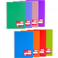 Grafoplástica Libreta Cuaderno espiral A5 PP 80H 90G Cuadriculado 3mm plástica  verde Claro
