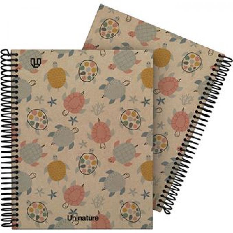 GRAFOPLÁS Cuaderno de espiral cuadriculado For.A5 80H 90G 4X4 Uninat Tortugas