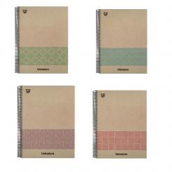 GRAFOPLÁS Cuaderno Libreta de espiral cuadriculado Forrado A4+ 100H   90G cuadriculado 5x5mm Uninature Azul