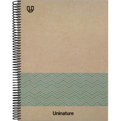 GRAFOPLÁS Cuaderno Libreta de espiral Forrado A4 80H 90G cuadriculado 4x4mm Uninature Azul