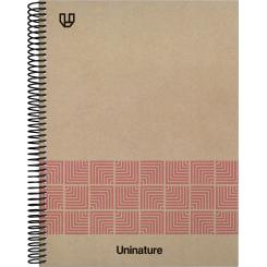 GRAFOPLÁS Cuaderno Libreta de espiral Forrado A4 80H 90G cuadriculado 4x4mm Uninature Rosa