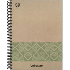 GRAFOPLÁS Cuaderno Libreta de espiral Forrado A4 80H 90G cuadriculado 4x4mm Uninature Verde
