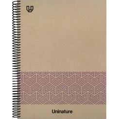 GRAFOPLÁS Cuaderno Libreta de espiral Forrado A4 80H 90G cuadriculado 4x4mm Uninature Violeta