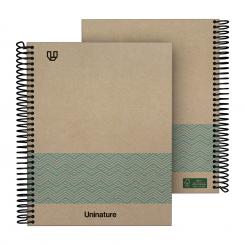 GRAFOPLÁS Cuaderno Libreta de espiral Forrado A5 80H 90G cuadriculado 4x4mm Uninature Azul