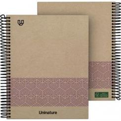 GRAFOPLÁS Cuaderno Libreta de espiral Forrado A5 80H 90G cuadriculado 4x4mm Uninature Violeta