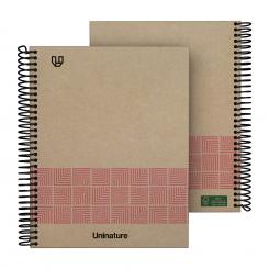 GRAFOPLÁS Cuaderno Libreta de espiral Forrado A5 80H 90G cuadriculado 4x4mm Uninature Rosa