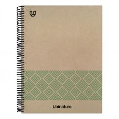 GRAFOPLÁS Cuaderno Libreta de espiral Forrado A4 80H 90G Liso Uninature Verde