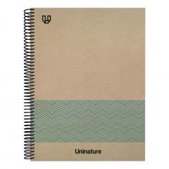 GRAFOPLÁS Cuaderno Libreta de espiral Forrado A4 80H 90G Liso Uninature Azul