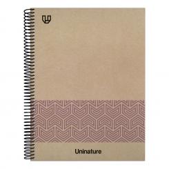 GRAFOPLÁS Cuaderno Libreta de espiral Forrado A4 80H 90G Liso Uninature Violeta