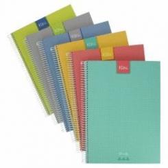 Grafoplas Libreta Cuaderno espiral Forrado A4 Cuadriculado 5mm 90G Kuru gris