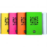 GRAFOPLÁS Cuaderno Libreta espiral PP Folio Cuadriculado 4x4mm B&B23 Fluor Surtido