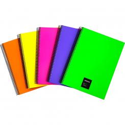 Grafoplas Libreta Cuaderno espiral Forrado A4 Cuadriculado 5 90G Unequal Fluor fucsia