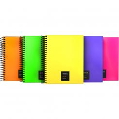 Grafoplas Libreta Cuaderno espiral Forrado A6 Cuadriculado 5 70G Unequal Fluor Violeta