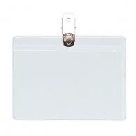 GRAFOPLÁS Distintivo 76X102MM. Pinza Lateral Incoloro