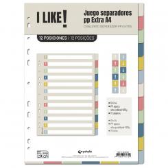 GRAFOPLÁS Juego Separador A4  12 Posiciones 0,5 Like3