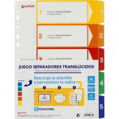 Grafoplas Juego Separadores PP 0,3 A4 5POS/5COL.11T