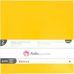Grafoplas Pack 2  Material Vinil Charol Encuadernar Amarillo