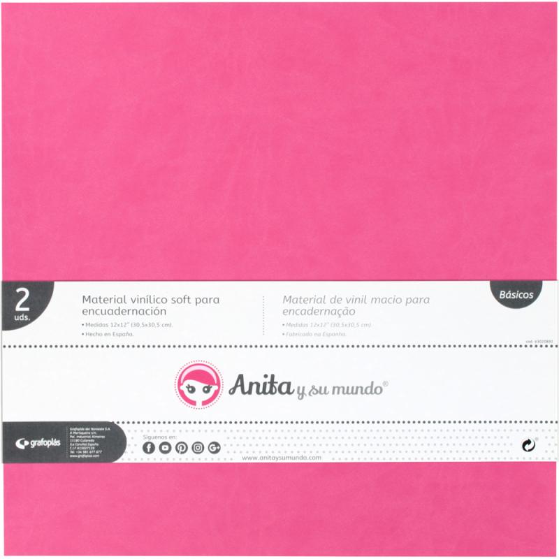 Grafoplas Pack 2 Material Vinil Charol Encuadernar Fucsia